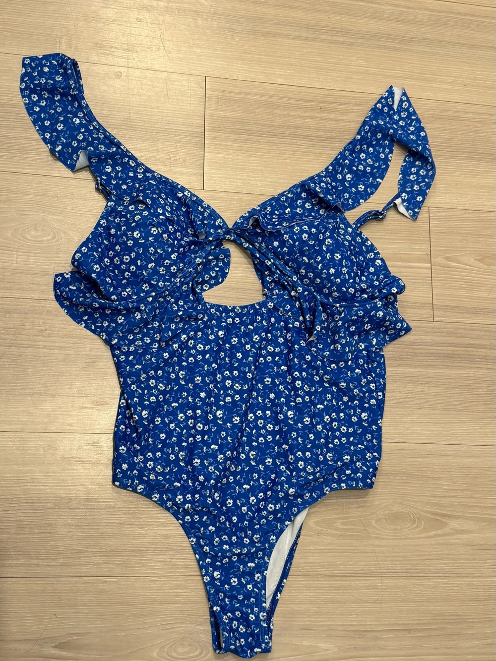 Blue Floral One-Piece Swimsuit